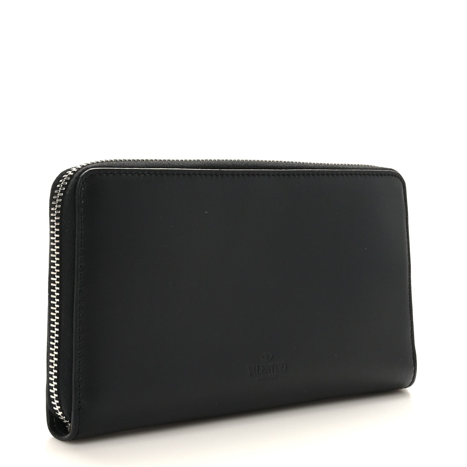 Valentino Garavani Calfskin VLTN Zip Around Wallet Black 3 of 9