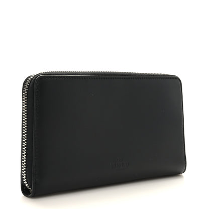 Valentino Garavani Calfskin VLTN Zip Around Wallet Black 3 of 9