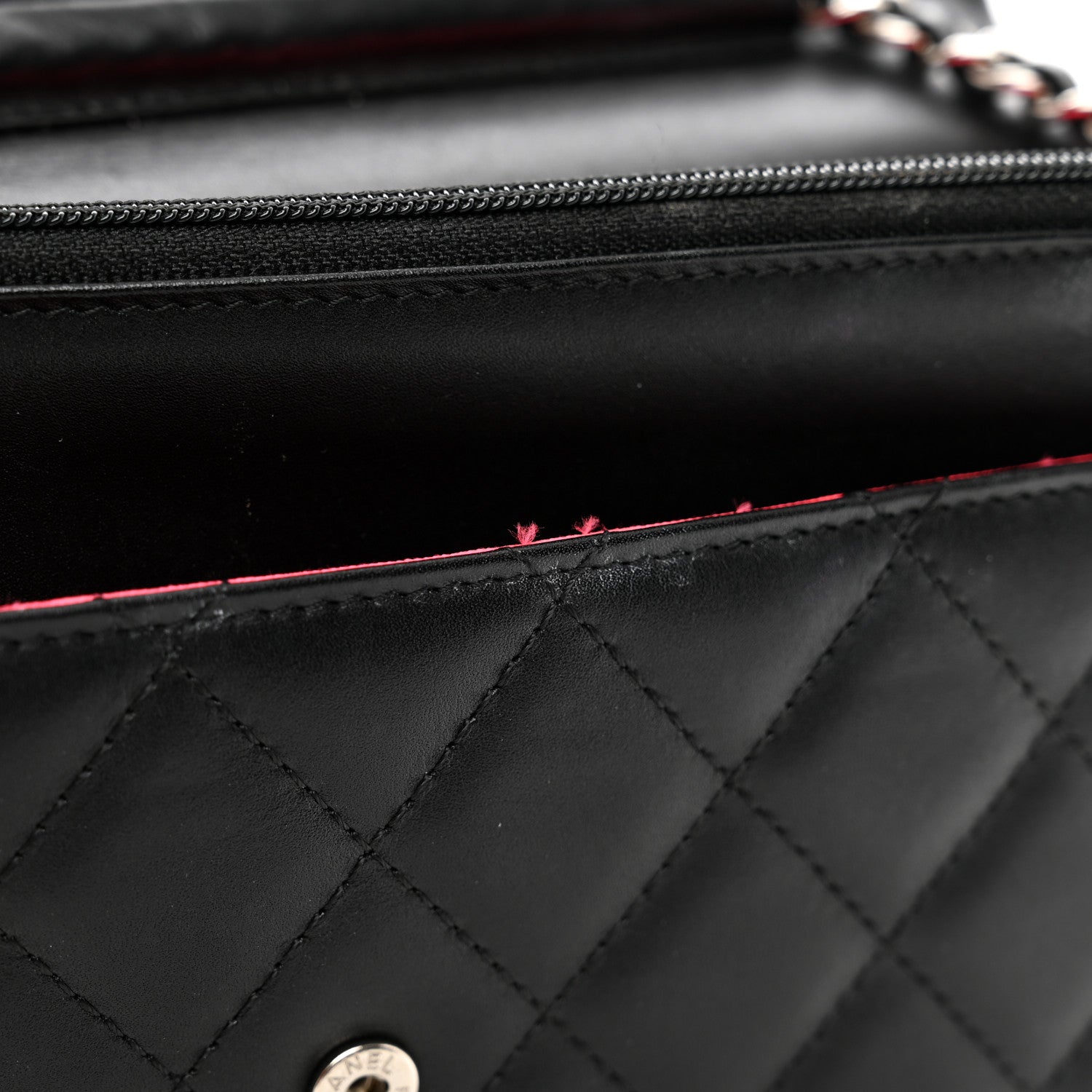 Chanel Calfskin Quilted Cambon Wallet on Chain WOC Black 14 of 15