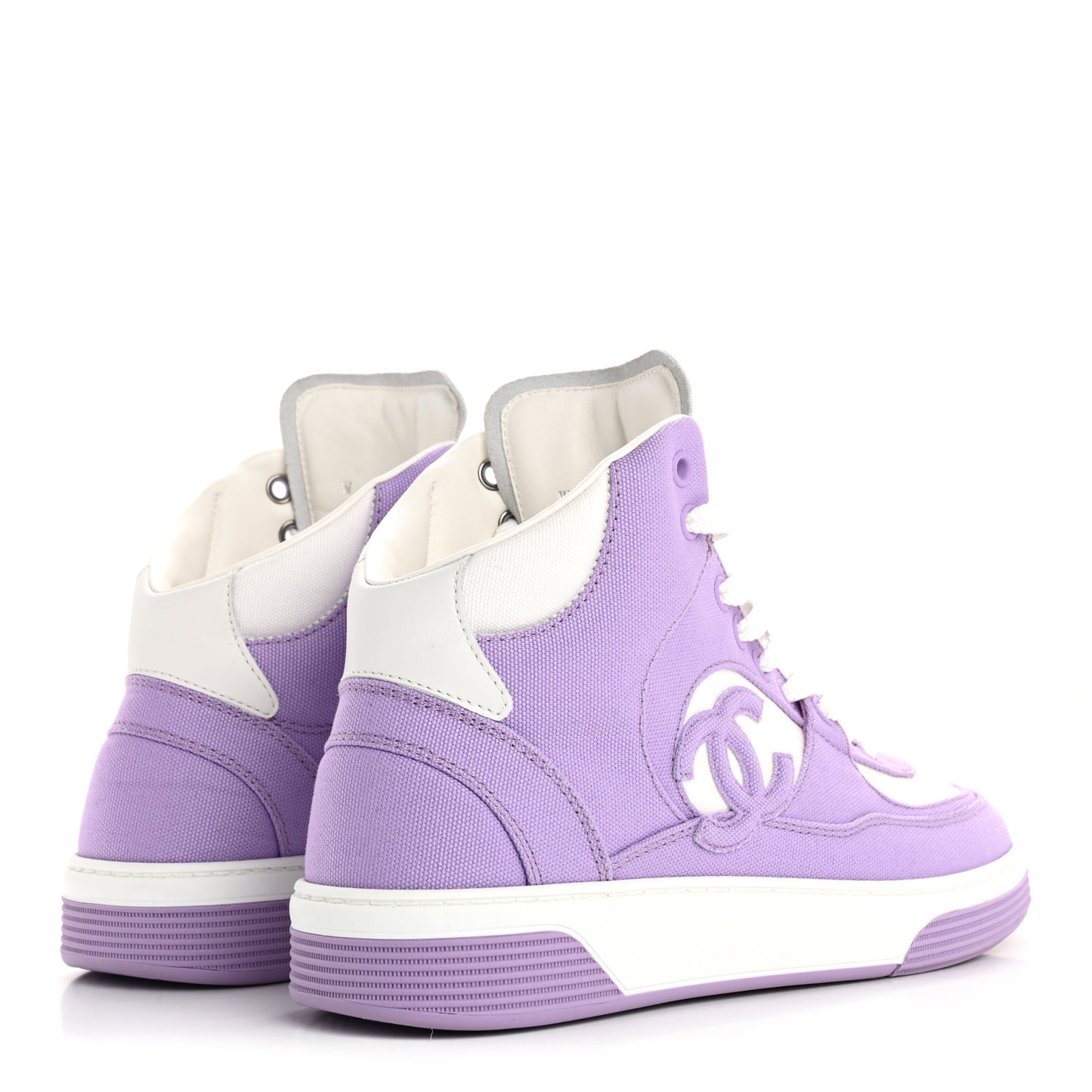 Cotton High Top Sneakers 38 Purple White