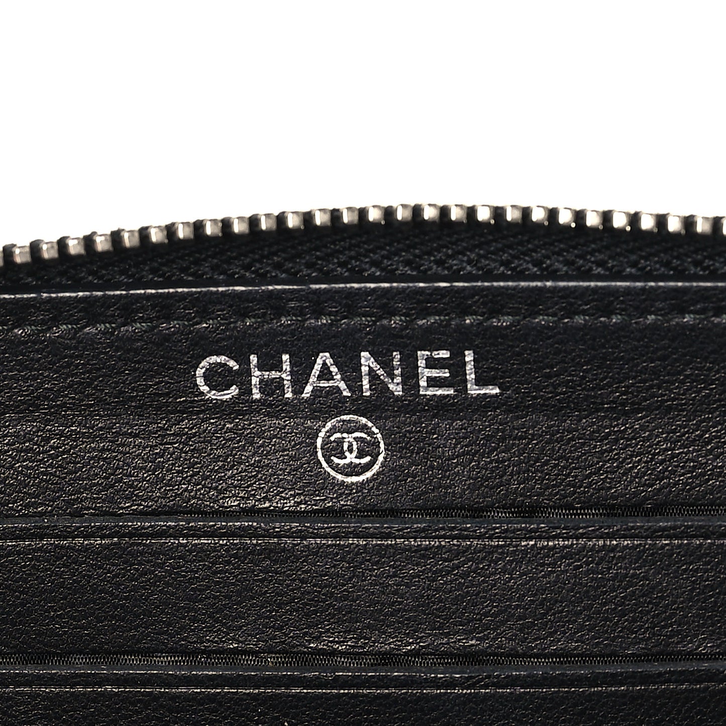 Patent Quilted Small Zip Around Wallet Black
