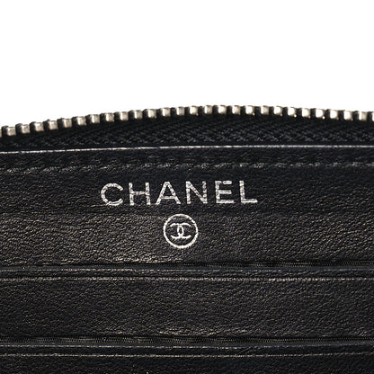 Chanel Patent Quilted Small Zip Around Wallet Black 6 of 8