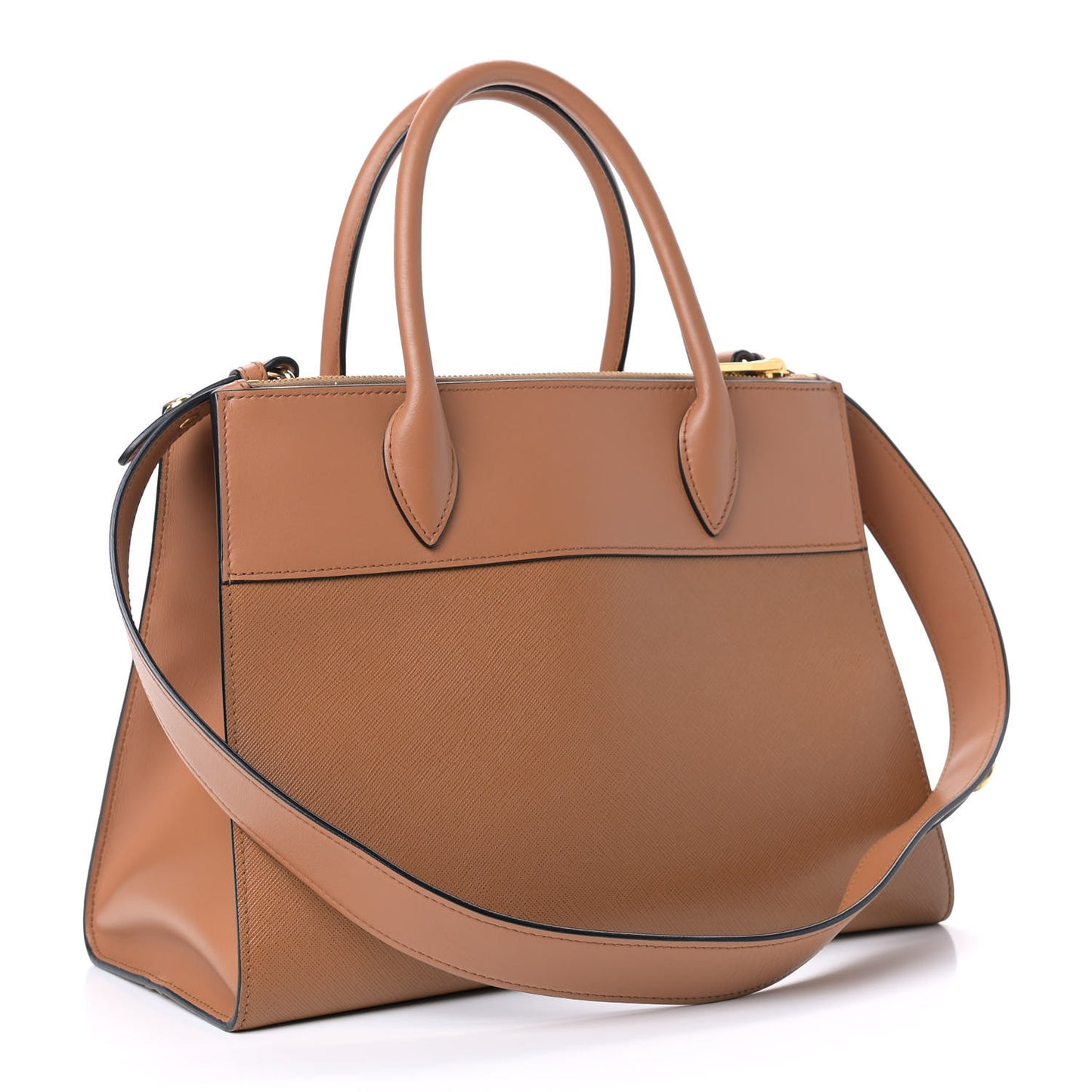 Saffiano City Calf Medium Esplanade Tote Caramel