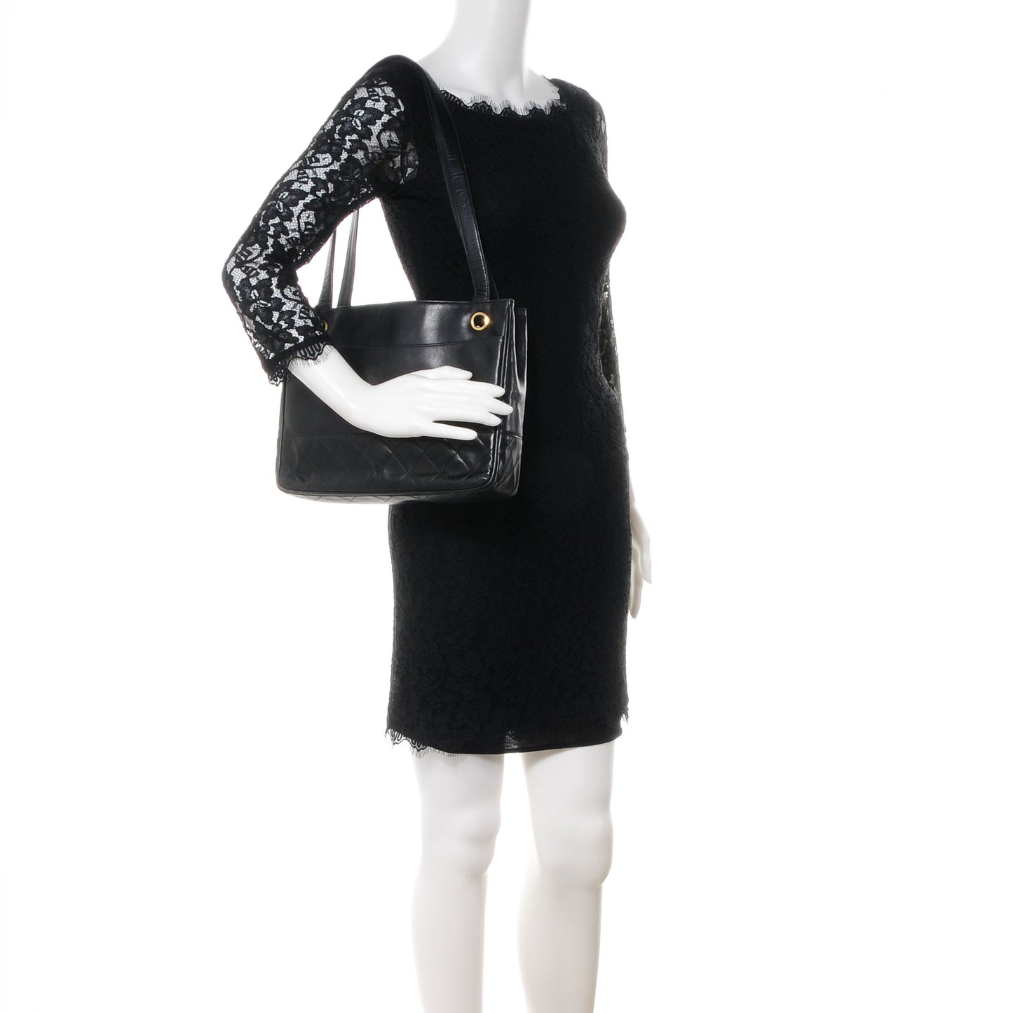 Lambskin Shopping Tote Black