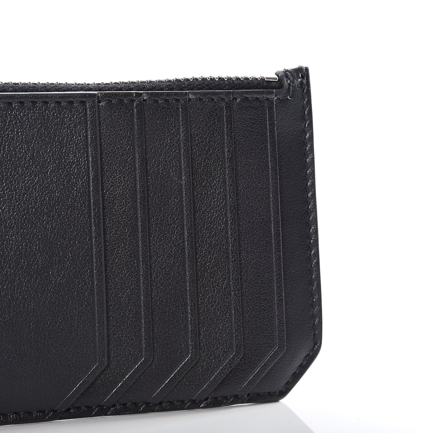 Saint Laurent Calfskin Moujik Patch Fragments Zip Pouch Card Holder Black 11 of 14