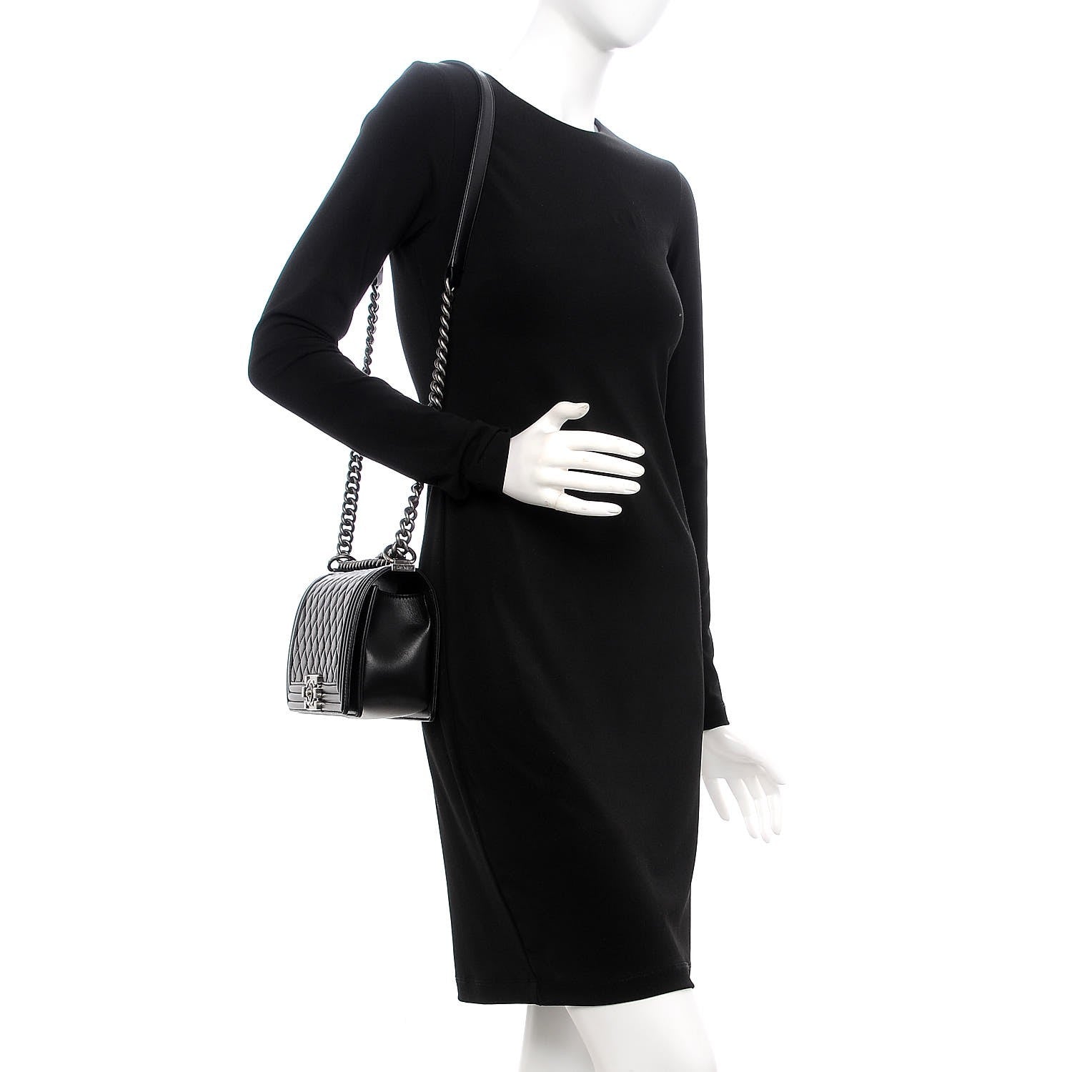 Chanel Lambskin Quilted Medium Boy Flap Black 2 of 8