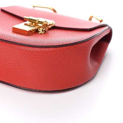Chloe Grained Lambskin Mini Drew Shoulder Bag Plaid Red 9 of 10