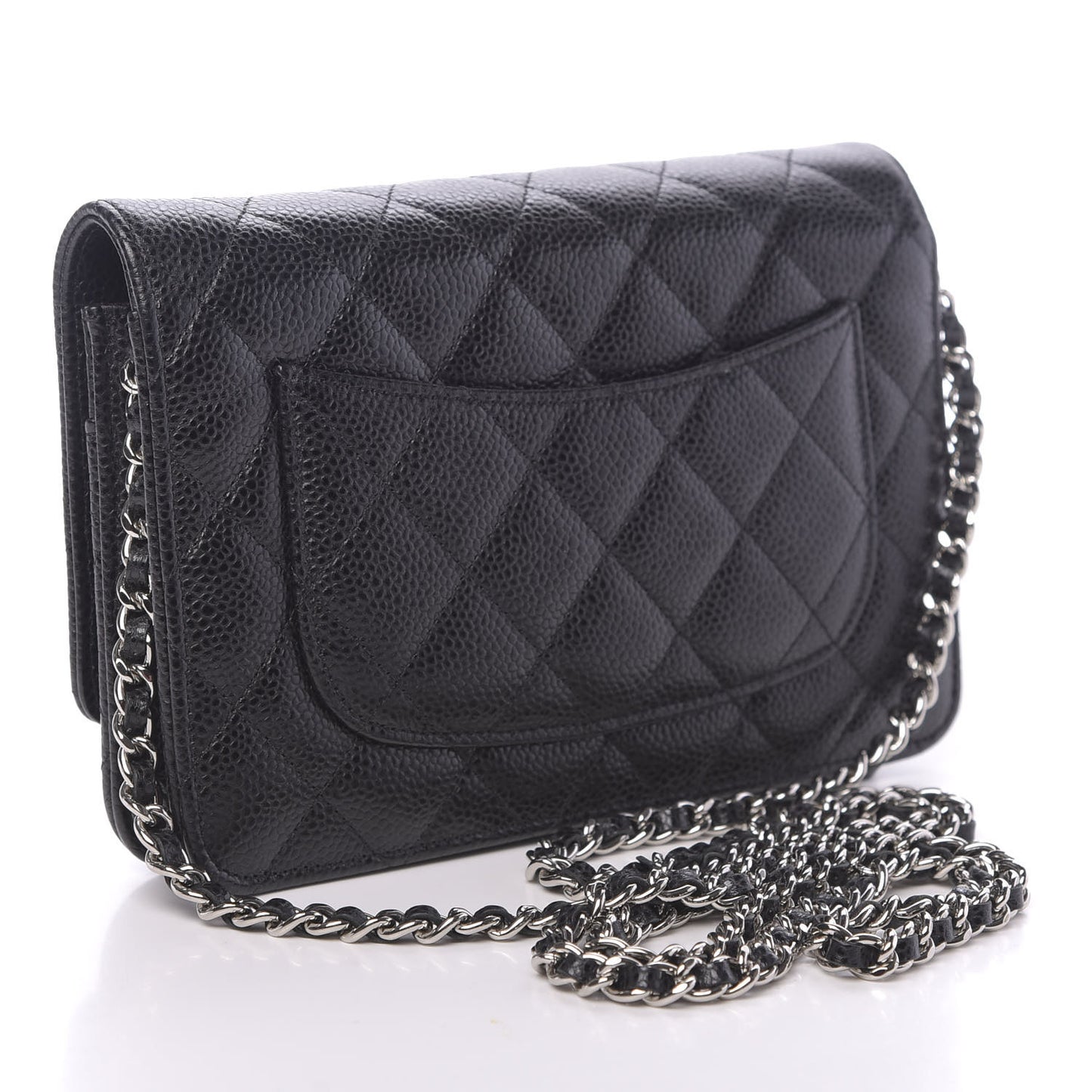 Caviar Quilted Wallet On Chain WOC Black