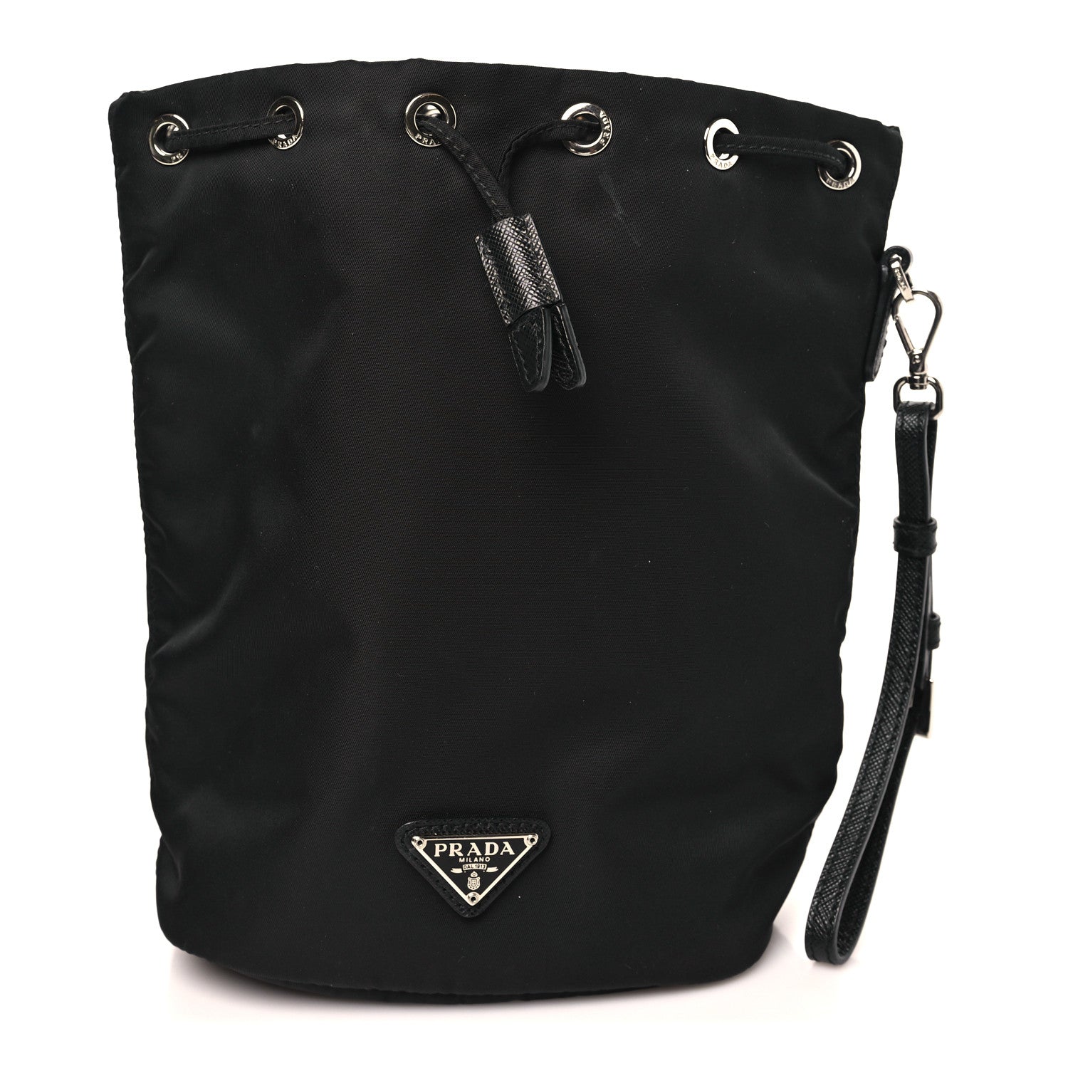 Prada Re-Nylon Vela Drawstring Wristlet Pouch Black 1 of 10