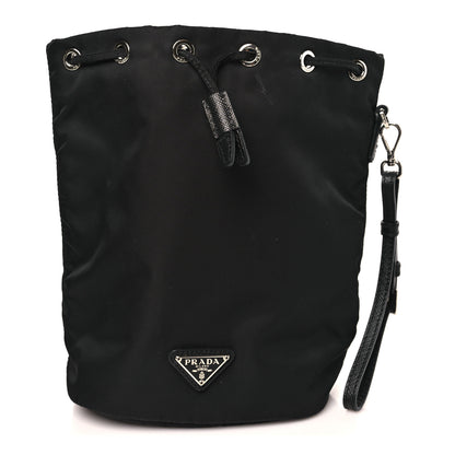 Prada Re-Nylon Vela Drawstring Wristlet Pouch Black 1 of 10