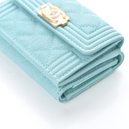 Chanel Caviar Quilted Small Boy Flap Wallet Light Blue 5 of 8