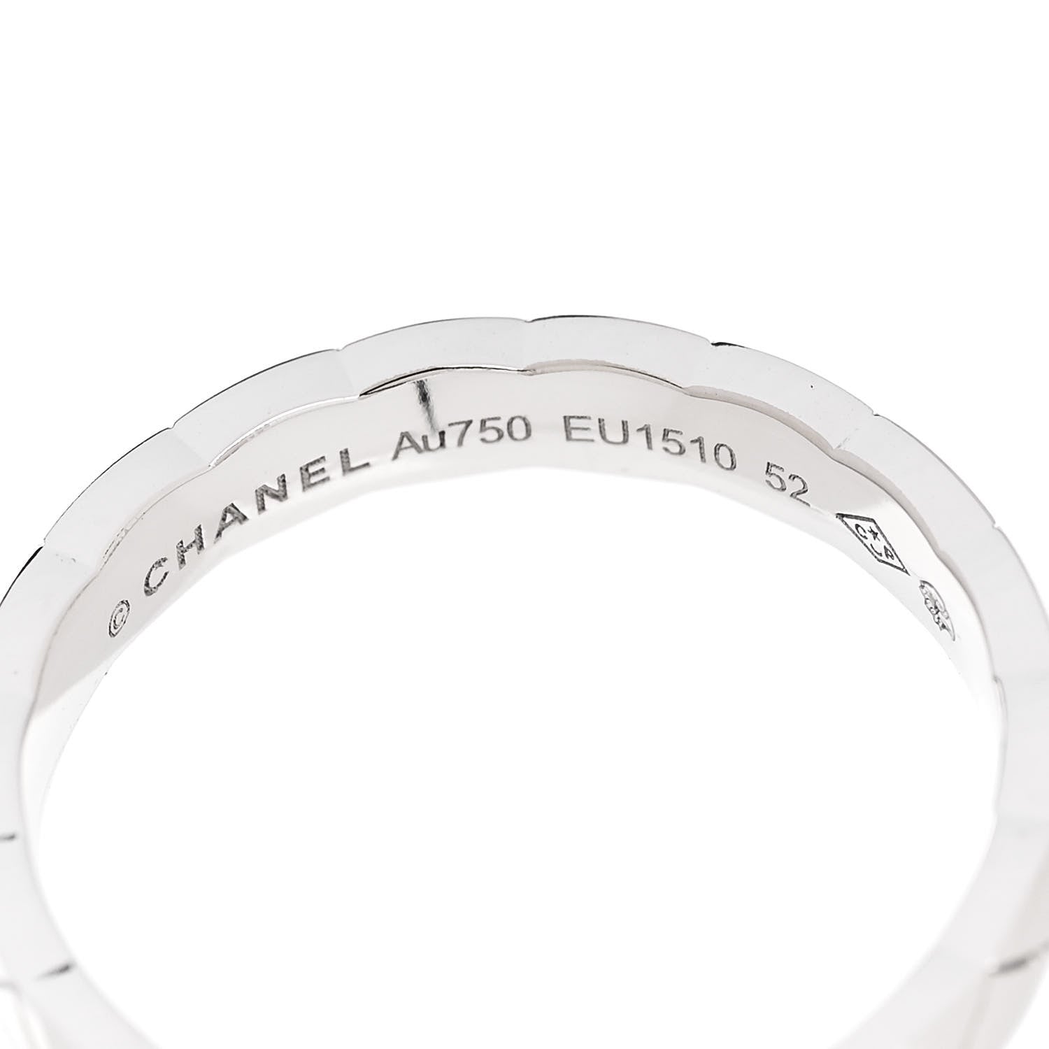 Chanel 18K White Gold Mini Coco Crush Ring 52 6 4 of 5