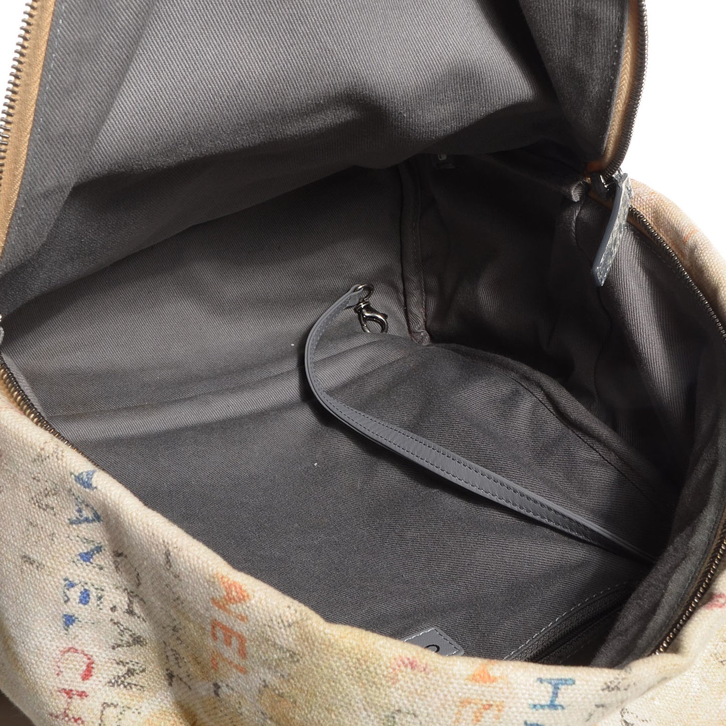 Graffiti Printed Canvas Medium Backpack