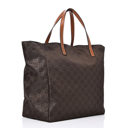 Gucci Nylon Monogram Medium Tote Brown 3 of 7