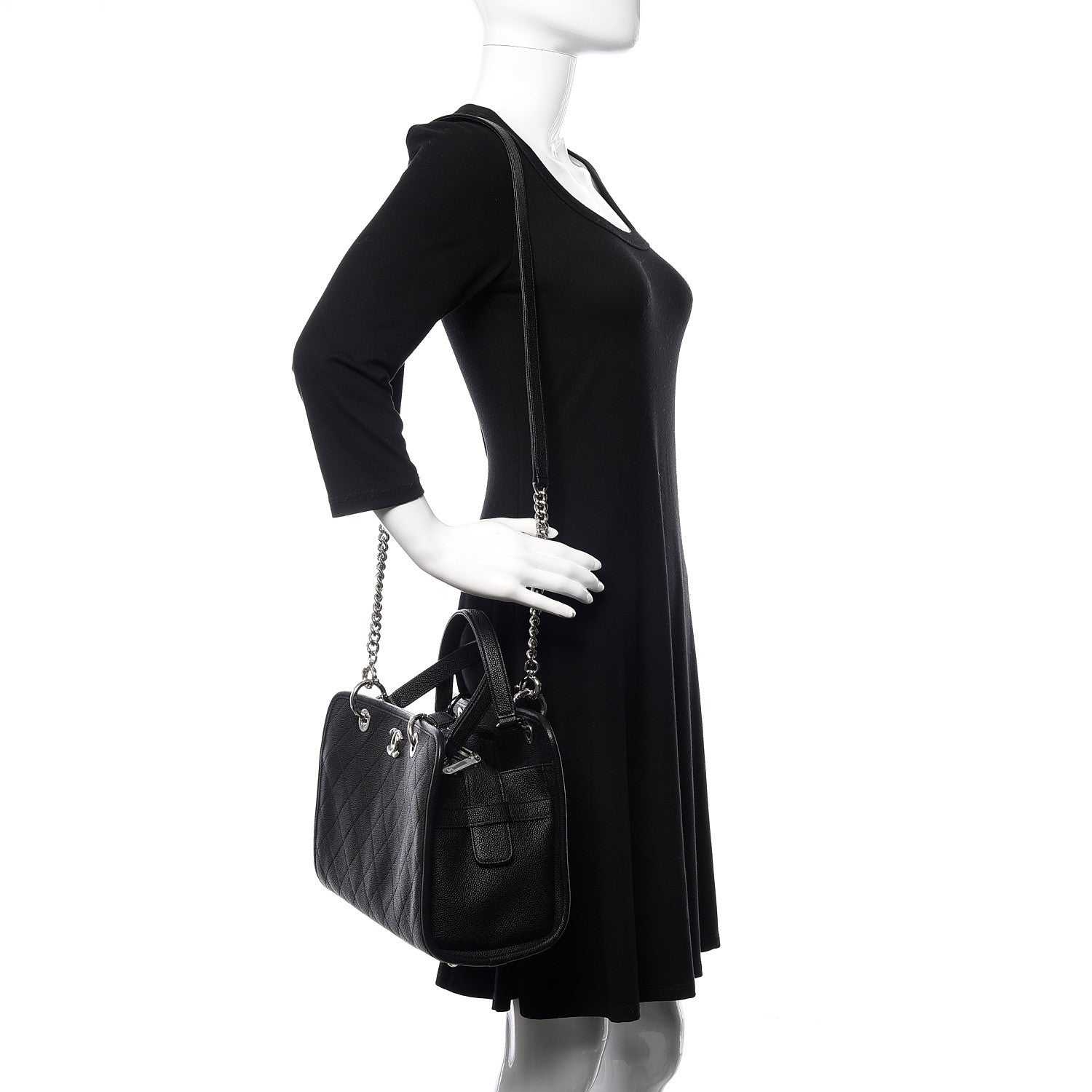 Chanel Caviar Stitched Shopping Tote Black 2 of 12