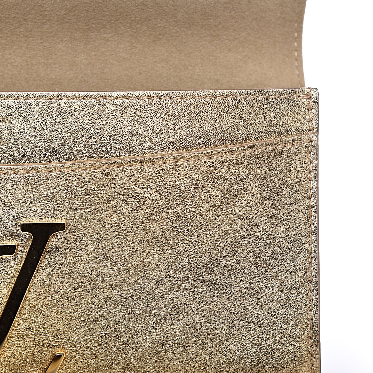 Calfskin Neo Sobe Louise EW Clutch Gold