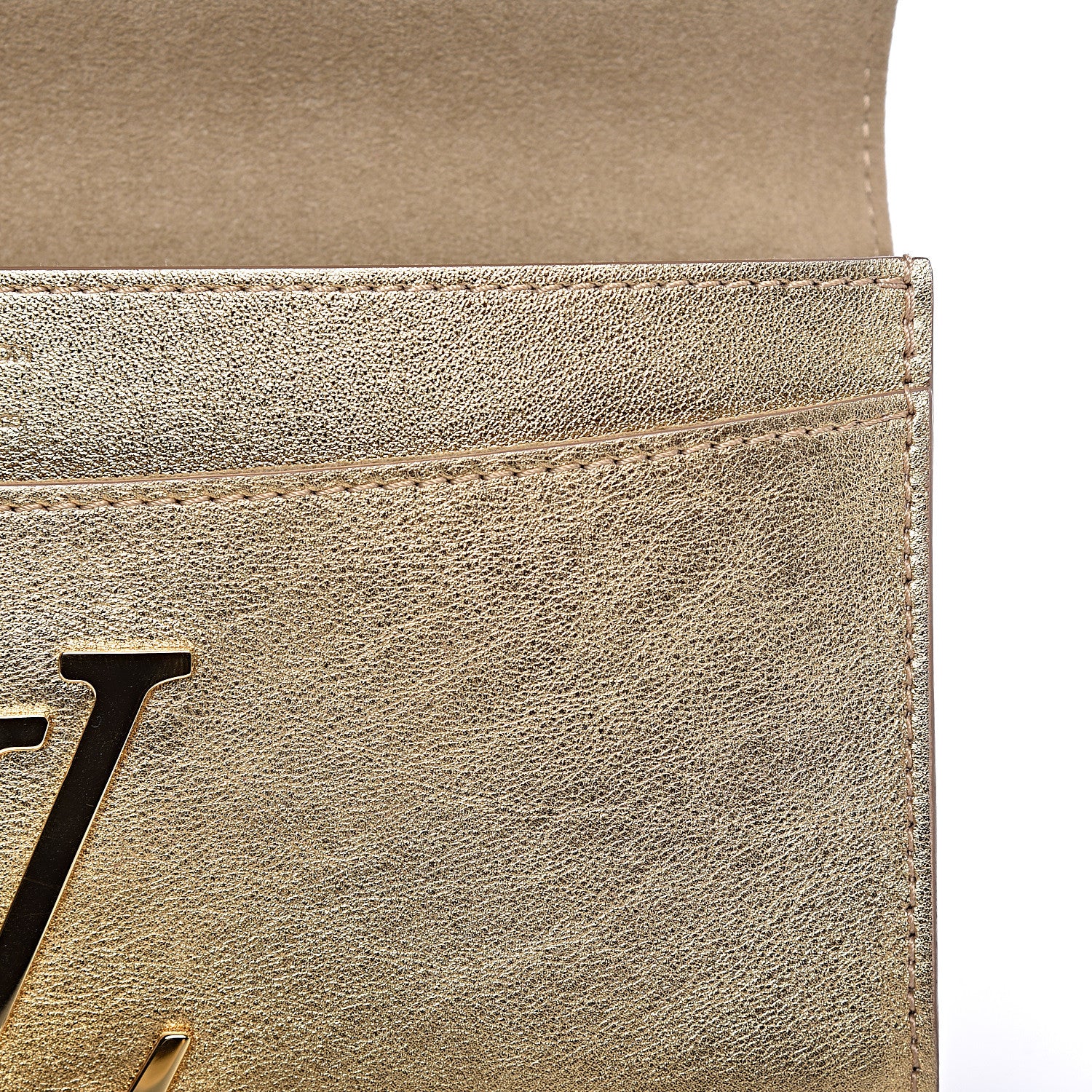 Louis Vuitton Calfskin Neo Sobe Louise EW Clutch Gold 8 of 13