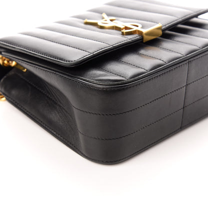 Saint Laurent Lambskin Matelasse Monogram Medium Vicky Chain Bag Black 9 of 10