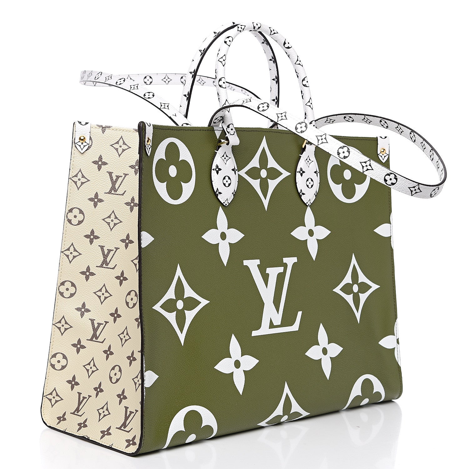 Louis Vuitton Monogram Giant Onthego GM Kaki Beige 2 of 9