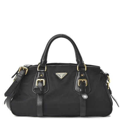Prada Tessuto Nylon Vitello Daino Shopping Satchel Black 1 of 9