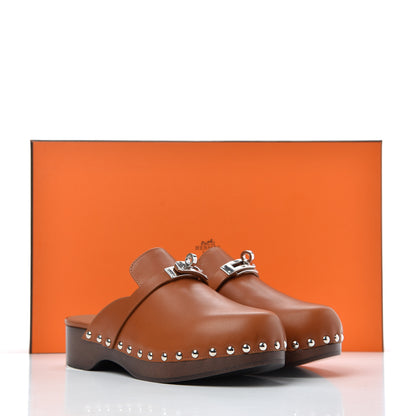 Hermes Heritage Calfskin Carlotta Mules 36 Naturel 9 of 9