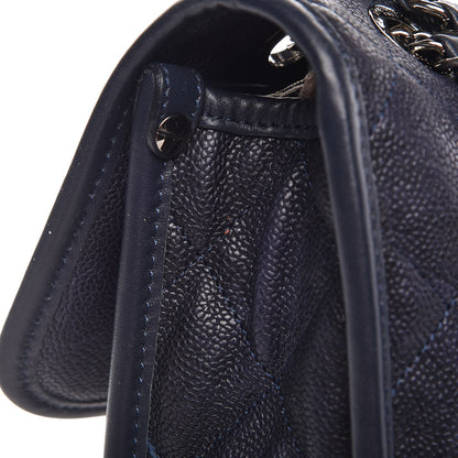 Chanel Caviar Quilted Large French Riviera Flap Navy Blue 11 of 12