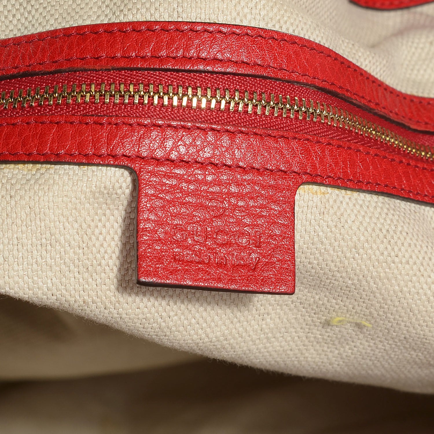 Gucci Pebbled Calfskin Large Soho Shoulder Bag Red 5 of 8
