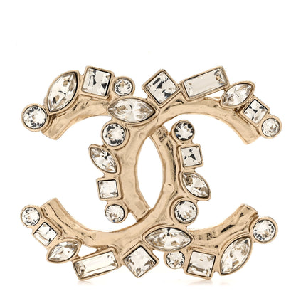 Chanel Crystal Baguette CC Brooch Gold 1 of 5
