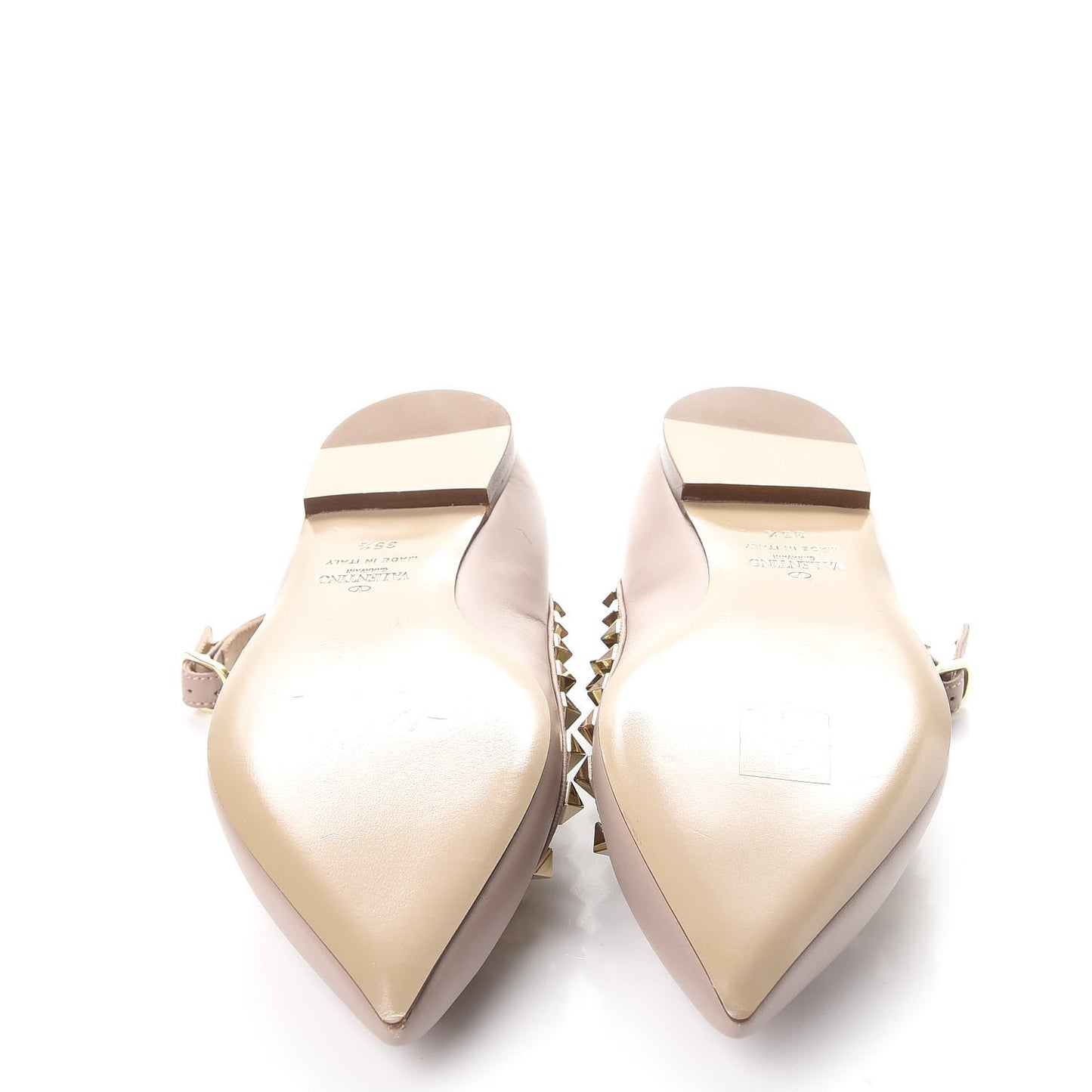 Nappa Rockstud Cage Ballerina Flats 35.5 Poudre