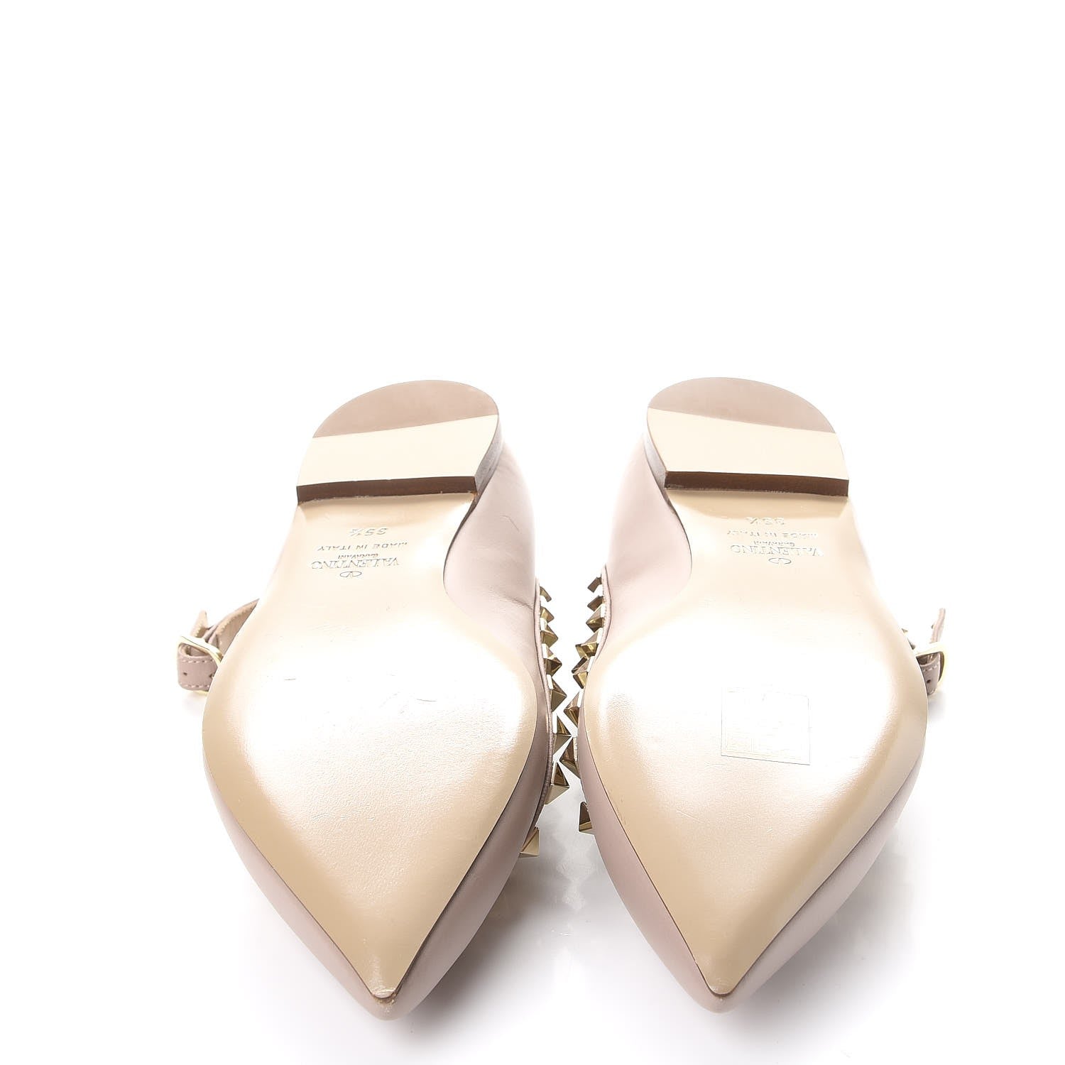 Valentino Garavani Nappa Rockstud Cage Ballerina Flats 35.5 Poudre 5 of 10