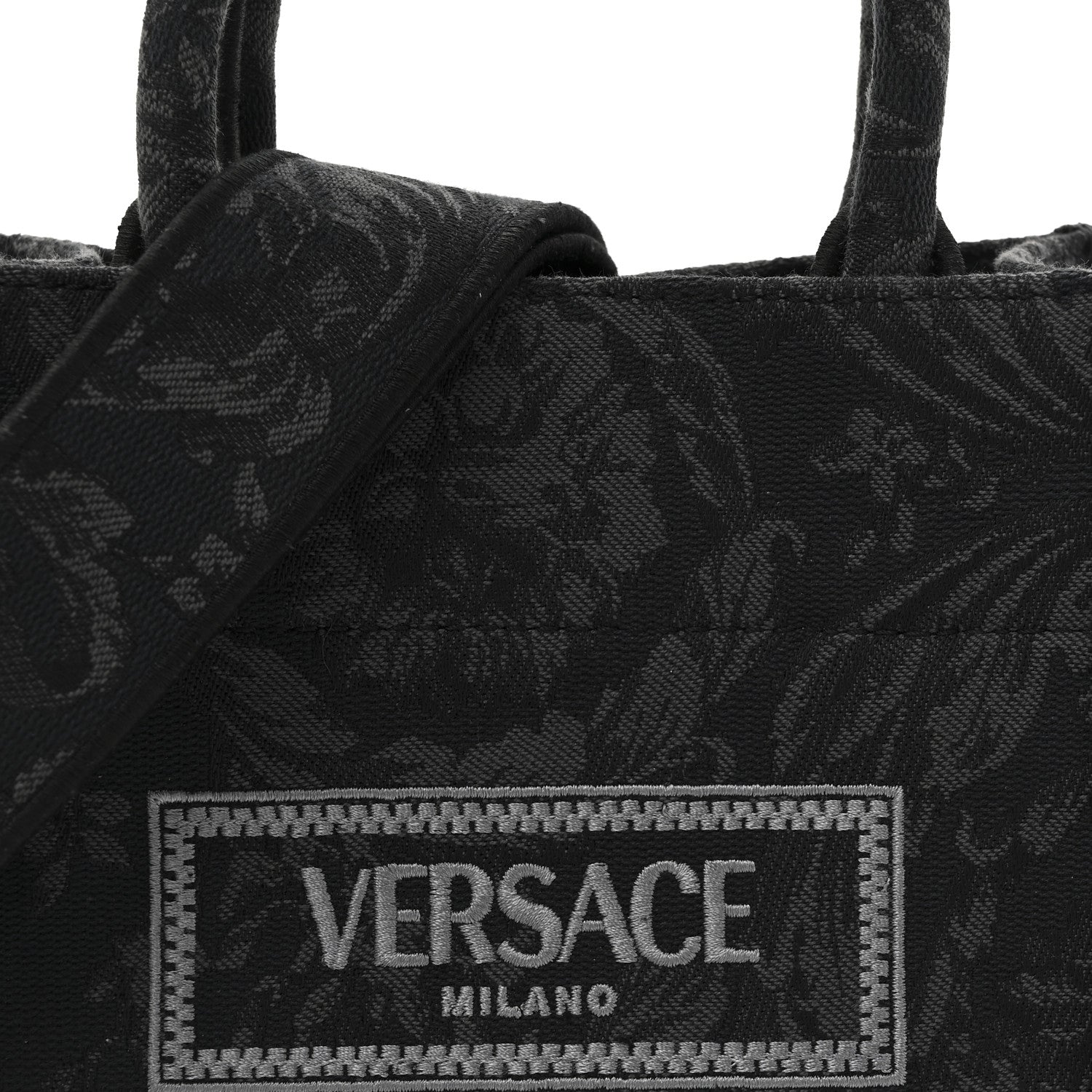 Versace Jacquard Barocco Extra Small Athena Tote Tote Black 7 of 9