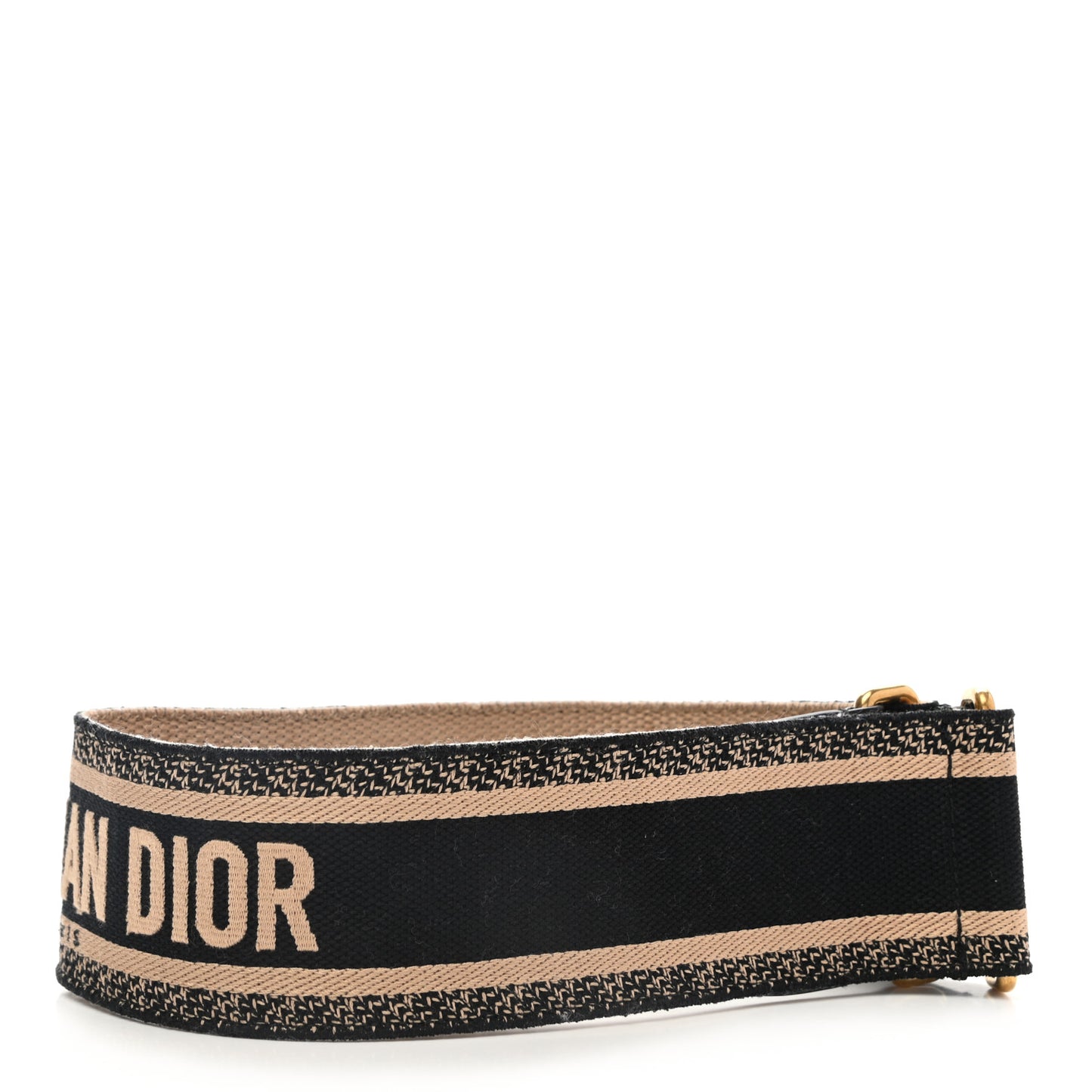 Canvas Embroidered Large Book Belt 85 34 Black Beige
