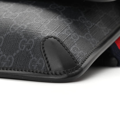 Gucci GG Supreme Monogram Web Slim Belt Bag Black Grey 10 of 15