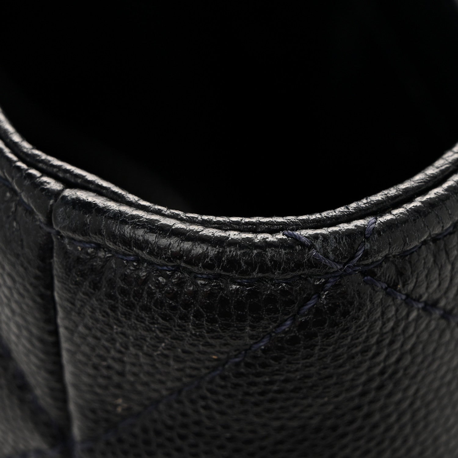 Chanel Caviar Quilted Small Shopping Tote Navy 14 of 14