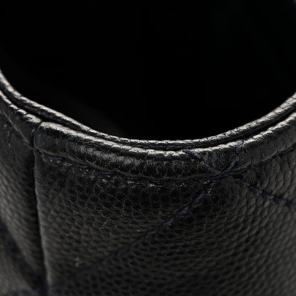 Chanel Caviar Quilted Small Shopping Tote Navy 14 of 14