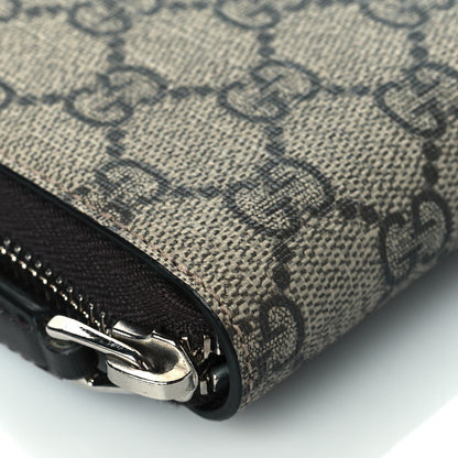 Gucci GG Supreme Monogram Web Zip Around Wallet Beige Cocoa 9 of 10