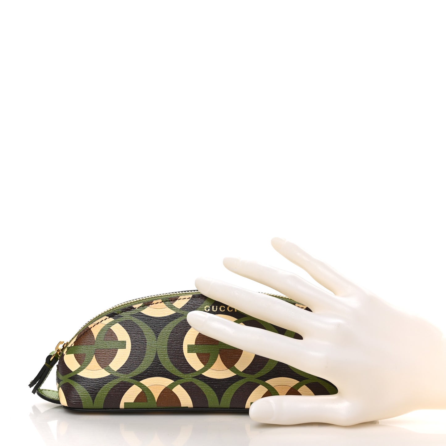 Calfskin GG Cascade Pencil Case Green Black