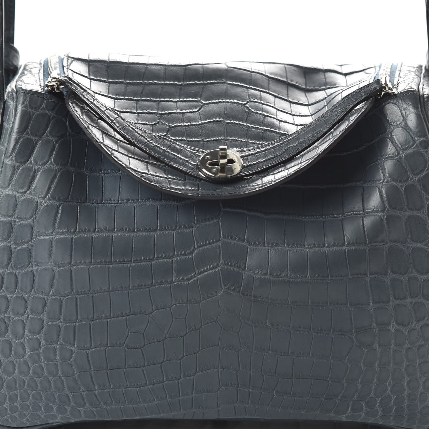 Matte Niloticus Crocodile Lindy 30 Blue Jean