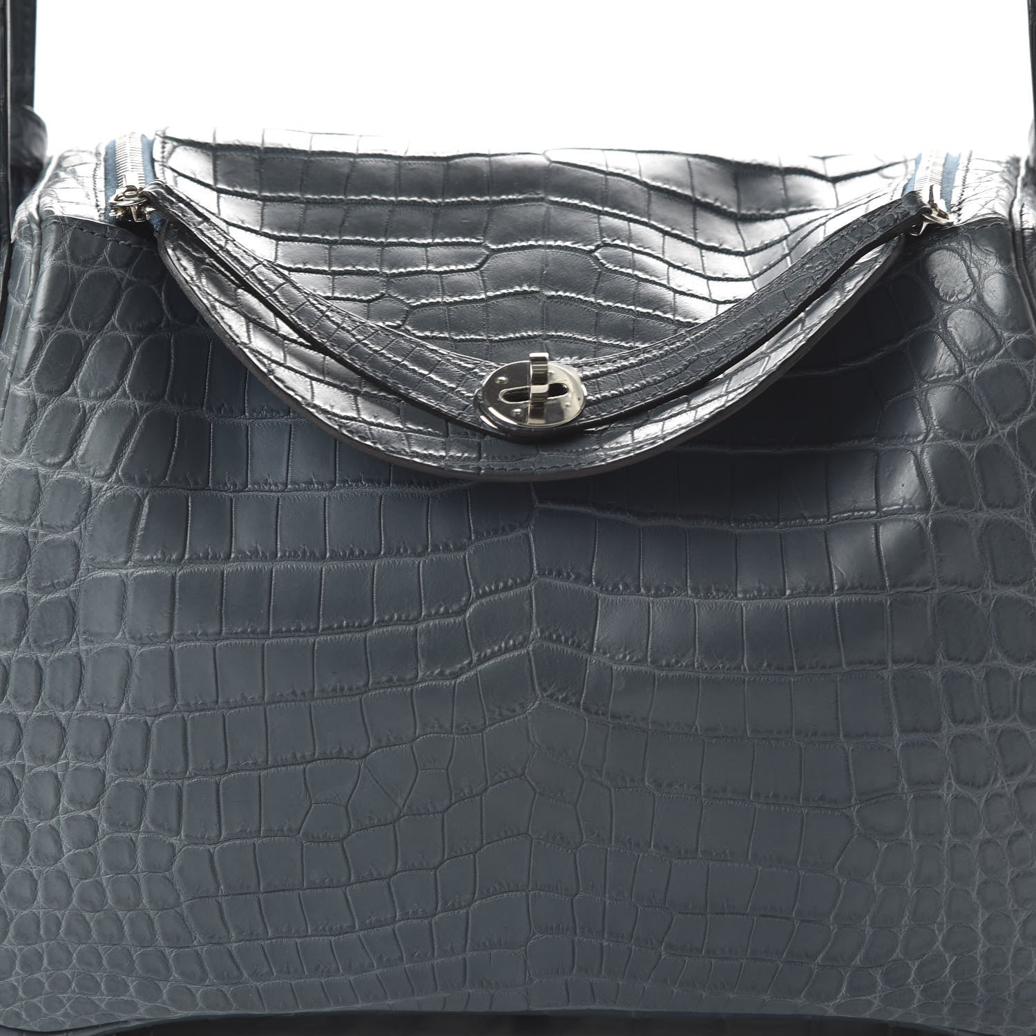 Hermes Matte Niloticus Crocodile Lindy 30 Blue Jean 9 of 9