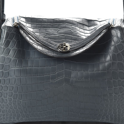 Hermes Matte Niloticus Crocodile Lindy 30 Blue Jean 9 of 9