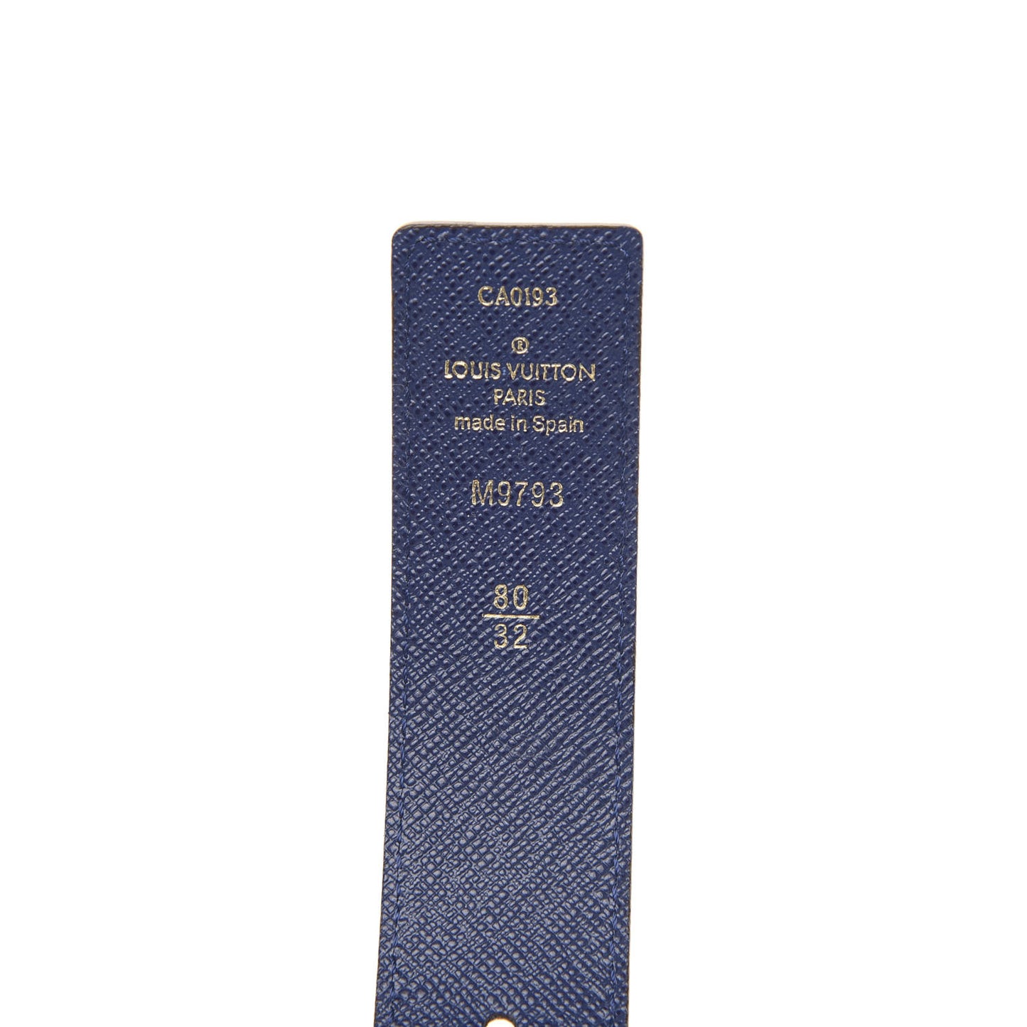 Calfskin Rainbow Monogram 30mm LV Initiales Reversible Belt 80 32 Blue