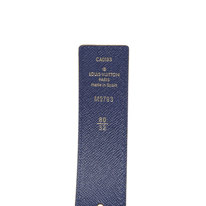 Louis Vuitton Calfskin Rainbow Monogram 30mm LV Initiales Reversible Belt 80 32 Blue 3 of 4