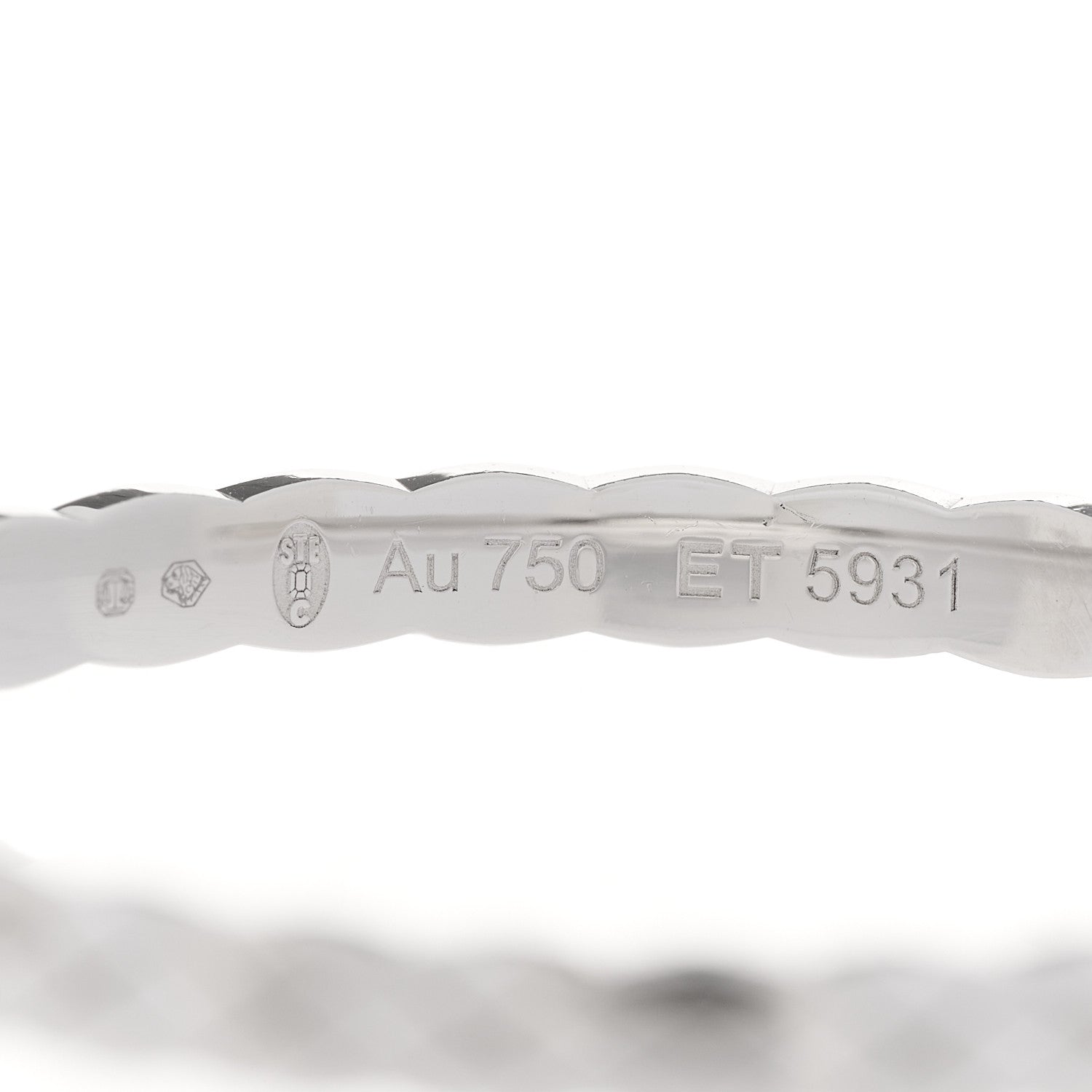 Chanel 18K White Gold Diamond Coco Crush Hoop Earrings 5 of 5