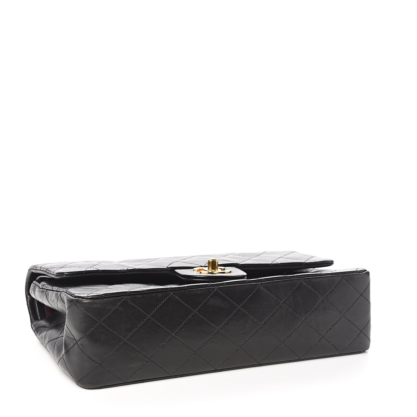 Lambskin Quilted Medium Double Flap Black