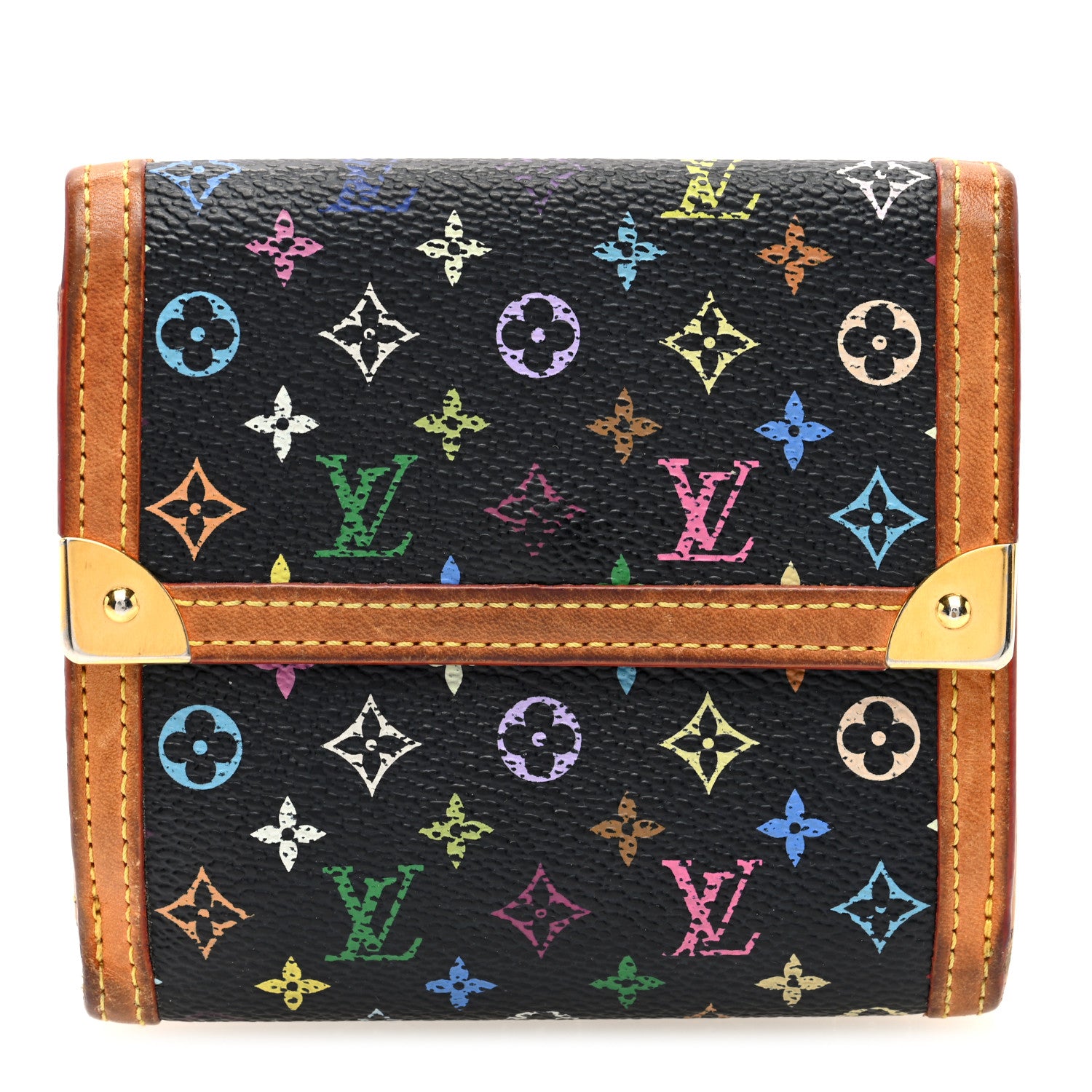 Louis Vuitton Monogram Multicolor Porte-Monnaie Billets Wallet Black 1 of 8