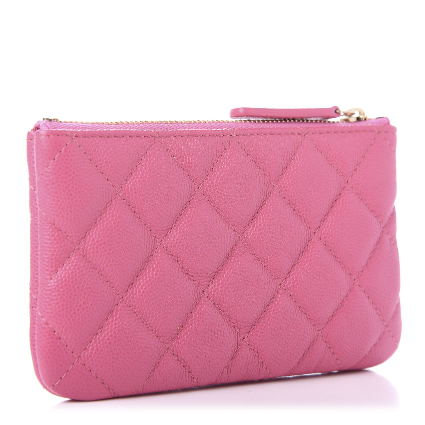 Caviar Quilted Small Cosmetic Case Pink