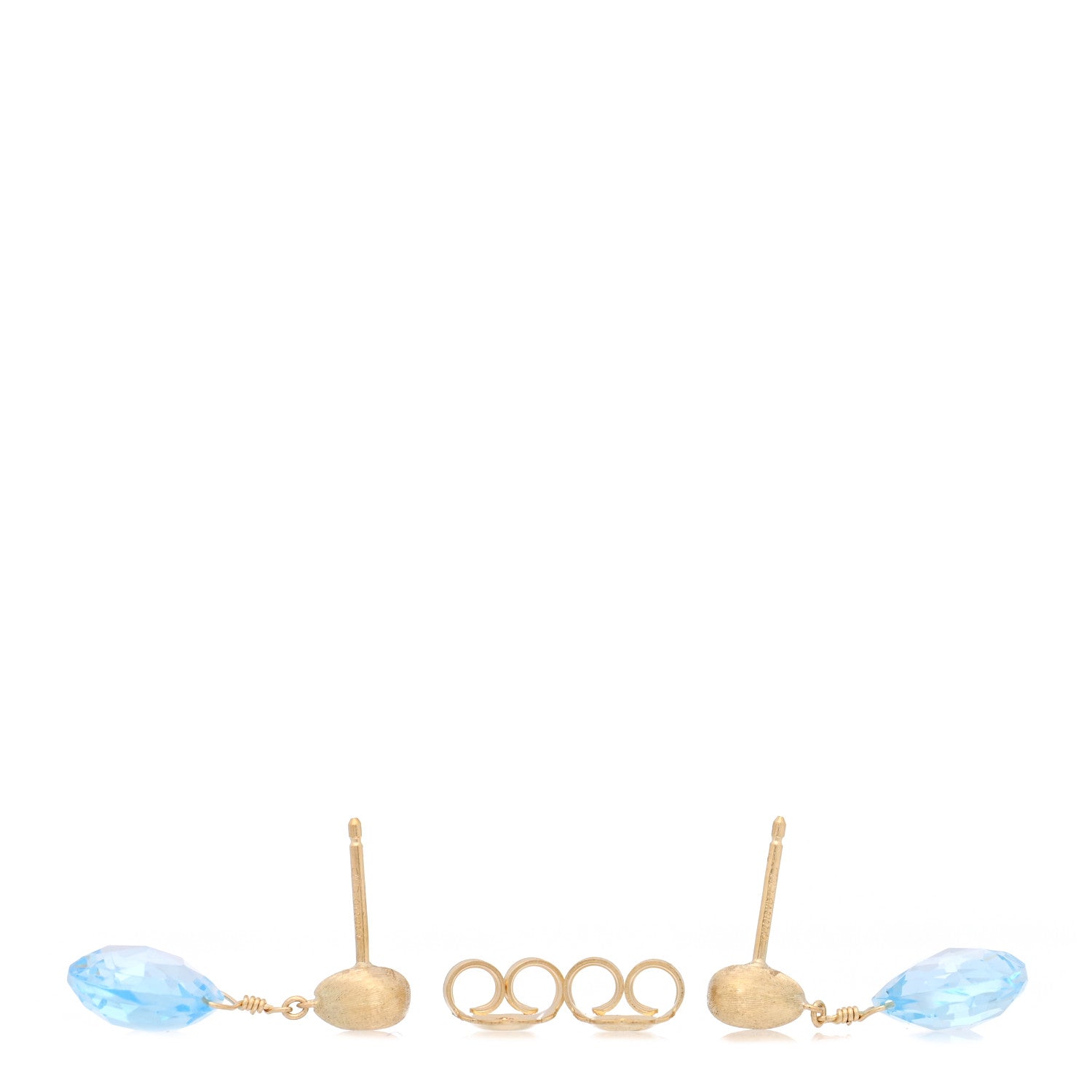 Marco Bicego 18K Yellow Gold Blue Topaz Drop Earrings 3 of 4