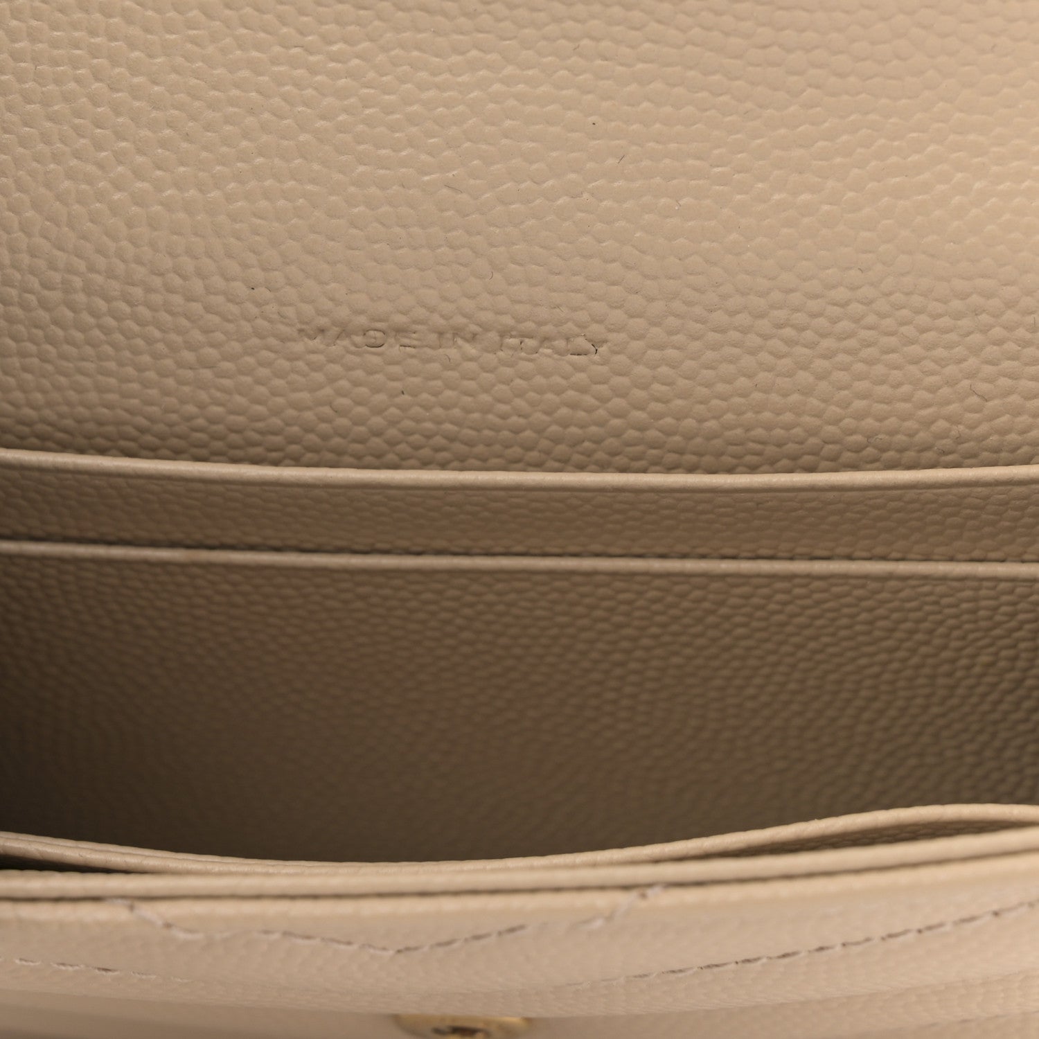Saint Laurent Grain De Poudre Matelasse Chevron Small Monogram Envelope Wallet Dark Beige 7 of 9