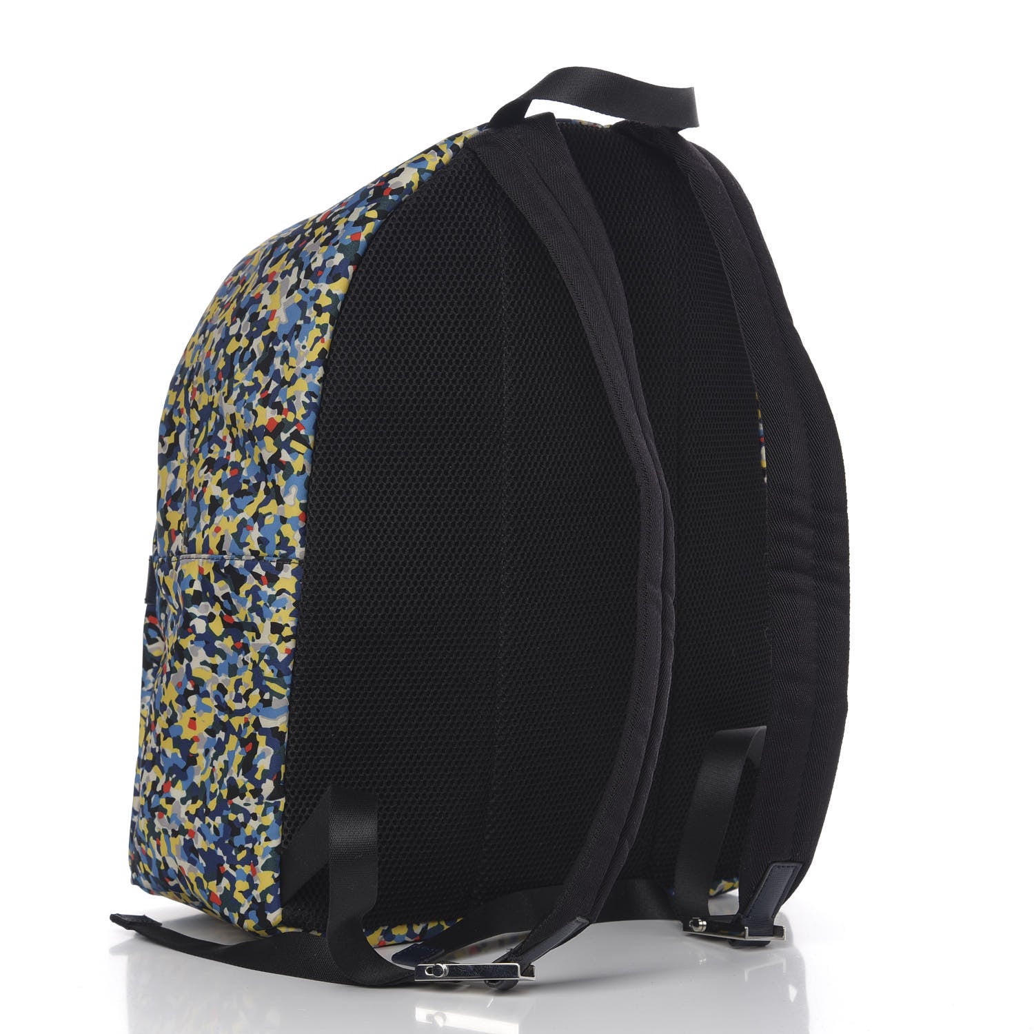 Fendi Nylon Vitello Elite Flamingo Granite Lightning Monster Eyes Backpack Multicolor Lavagna 2 of 9