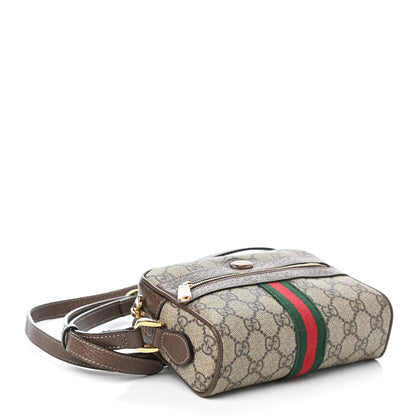 Gucci GG Supreme Monogram Web Mini Ophidia Shoulder Bag Brown 4 of 9